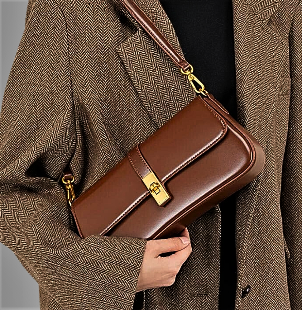Borsa a Tracolla in Vera Pelle di Vitellino Lusso e Altissima Qualità