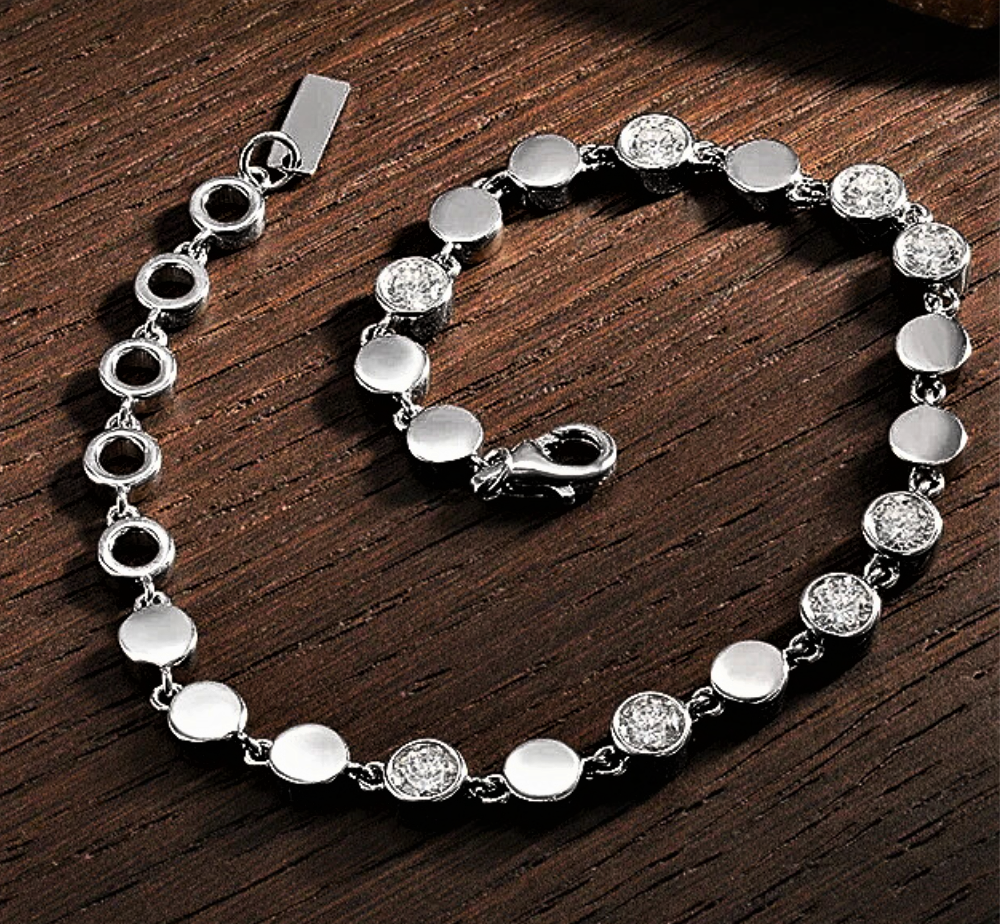 Bracciale Fantasia a Tondini con Ct 3,20 di Moissanite D Color