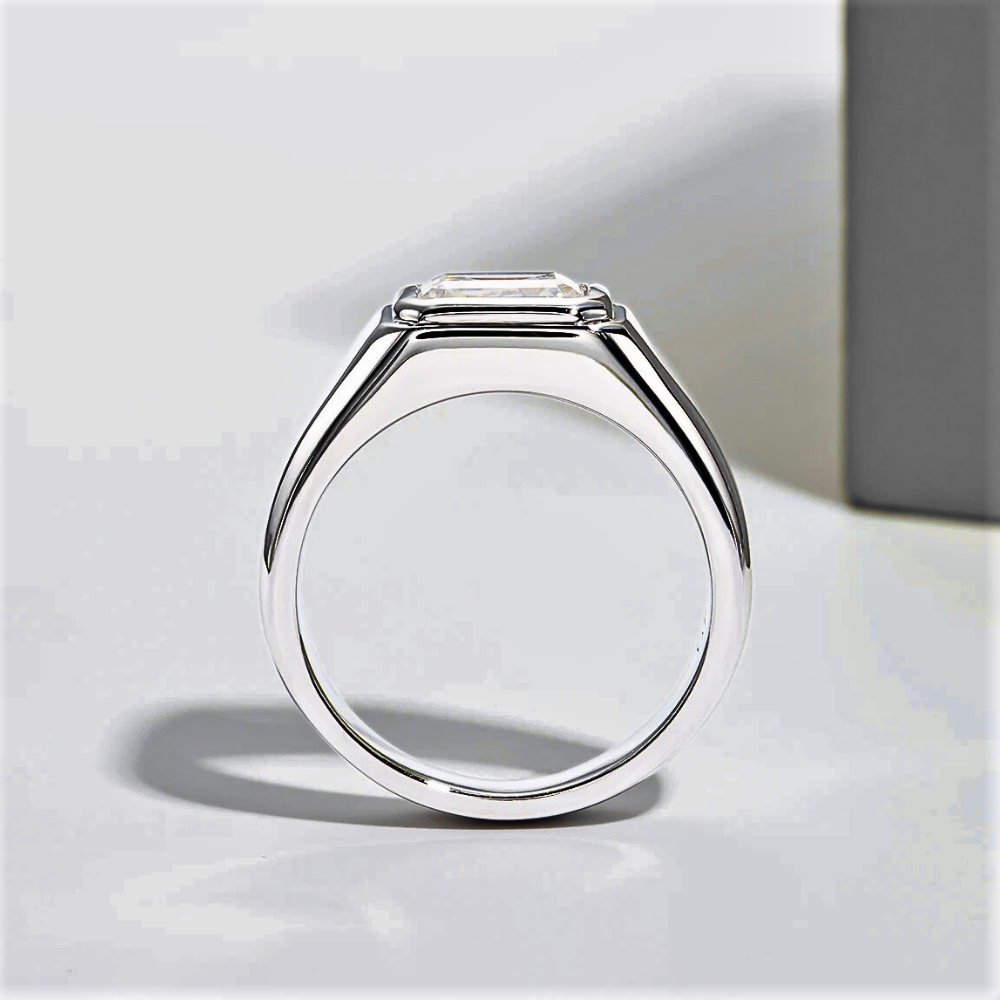 Fede con Moissanite Taglio Smeraldo di ct 2,00