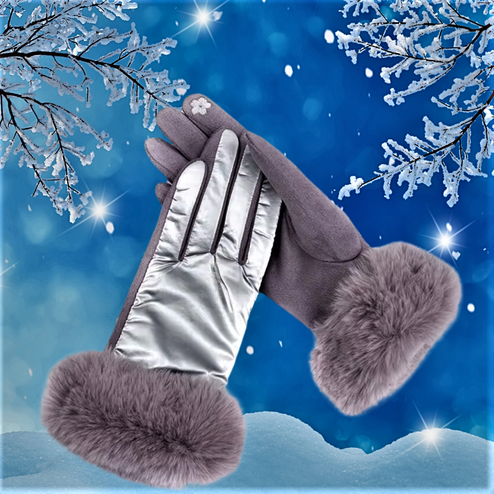 Elegantes guantes de satén y gamuza para pantalla táctil