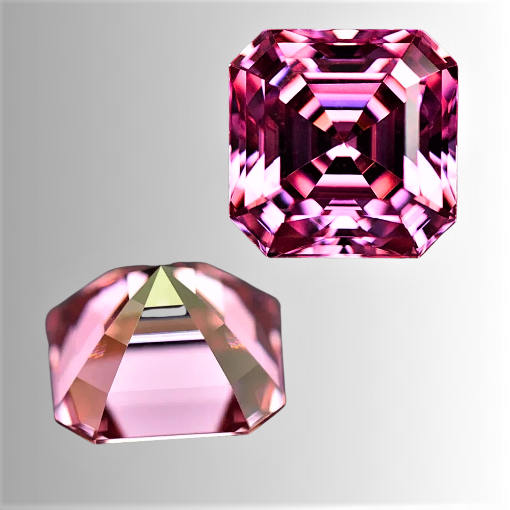 Moissanite Rosa Taglio Asscher Certificata