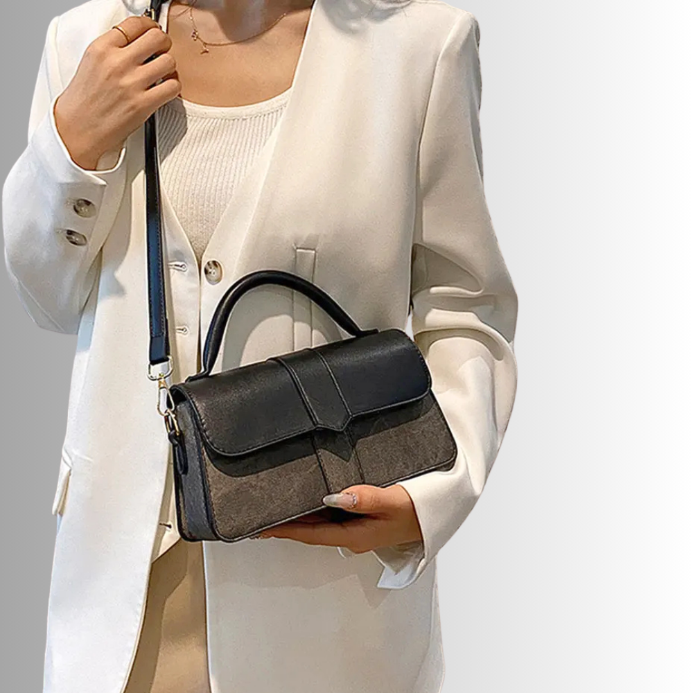 Mini Borsa a Due Tonalità in Similpelle