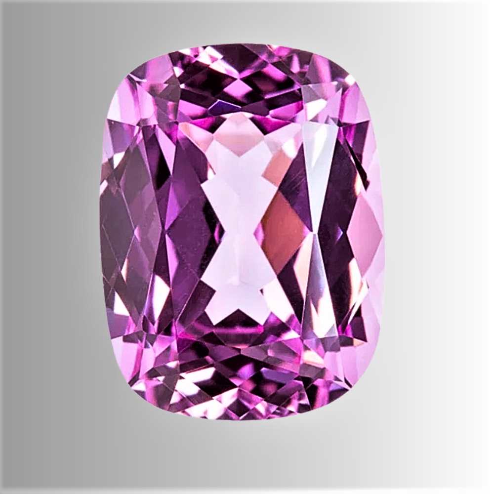 Zaffiro Rosa Lab Grown Taglio Cuscino Allungato Certificato
