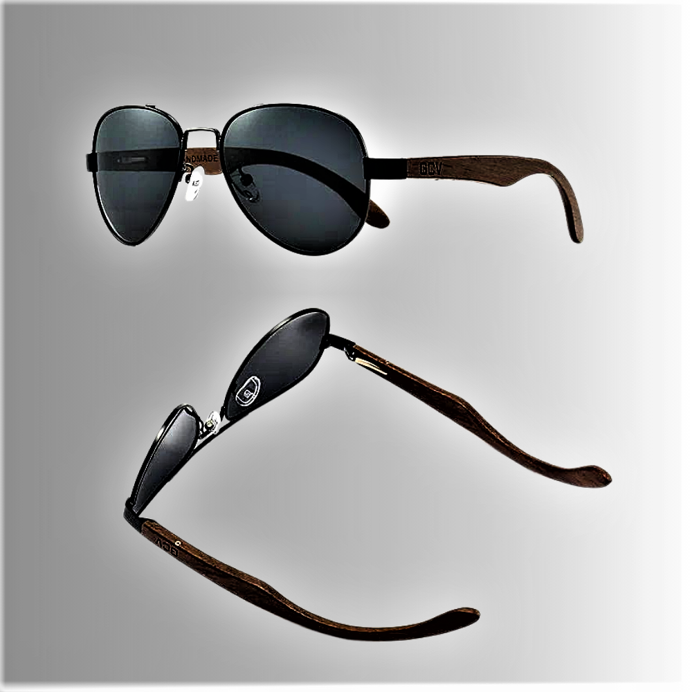 Gafas de sol de piloto de madera hechas a mano: homenaje a la naturaleza