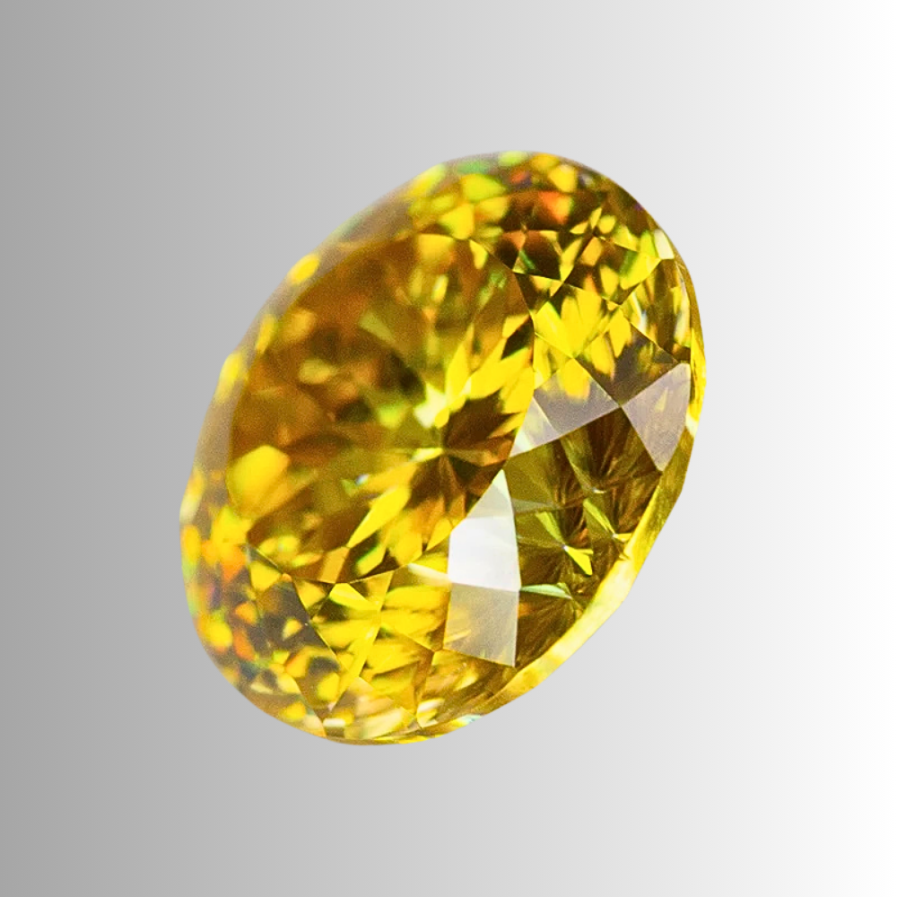 Moissanite Giallo Limone Taglio Brillante con 100 Faccette Certificata