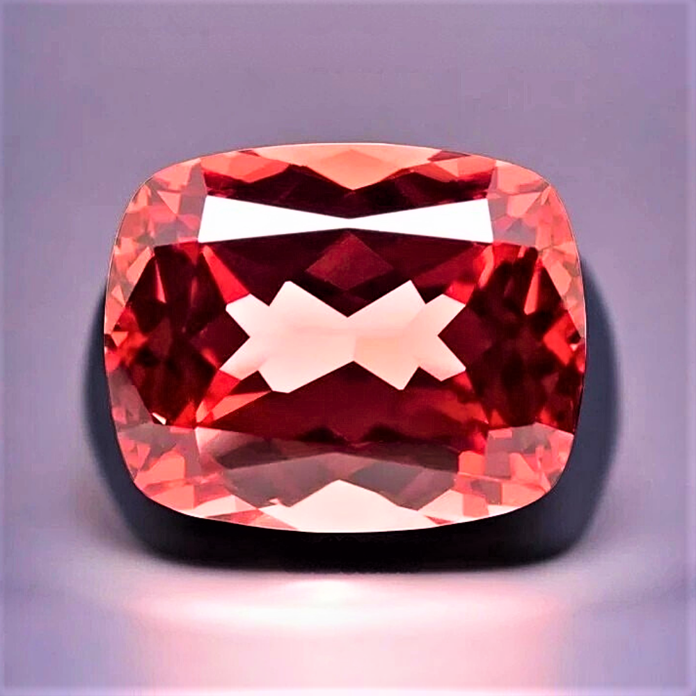 Zaffiro Padparadscha Lab Grown Taglio Cuscino Allungato Certificato