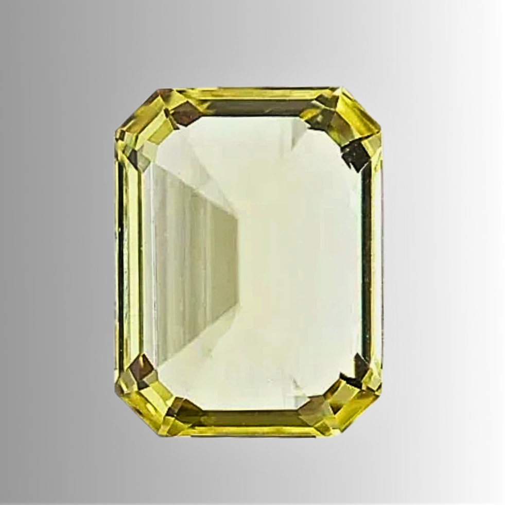 Zaffiro Giallo Lab Grown Taglio Smeraldo Certificato