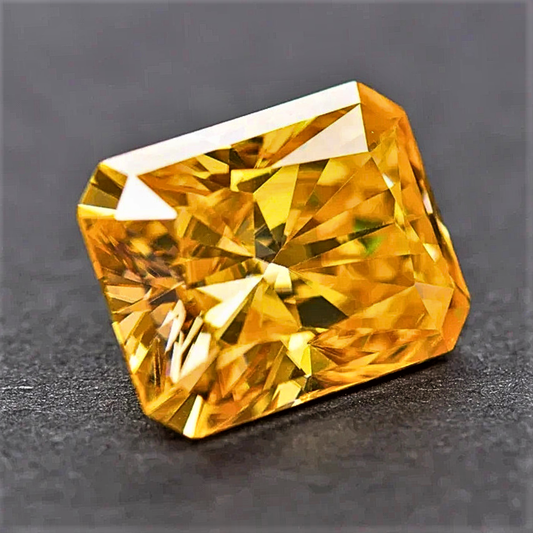 Moissanite Giallo Dorato Taglio Radiant Certificata