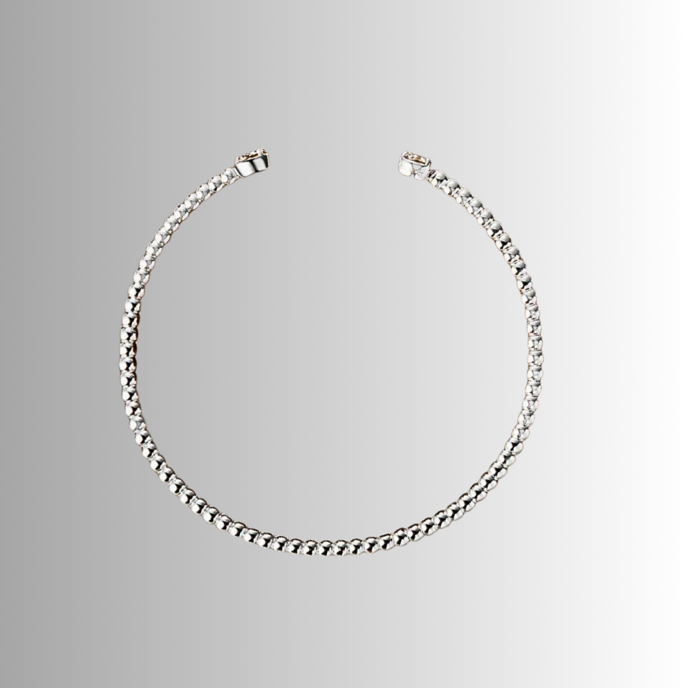 Bracciale Rigido Aperto con due Moissaniti da ct 0.50