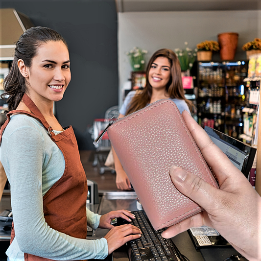 Mini Porta Carte di Credito in Vera Pelle Bovina