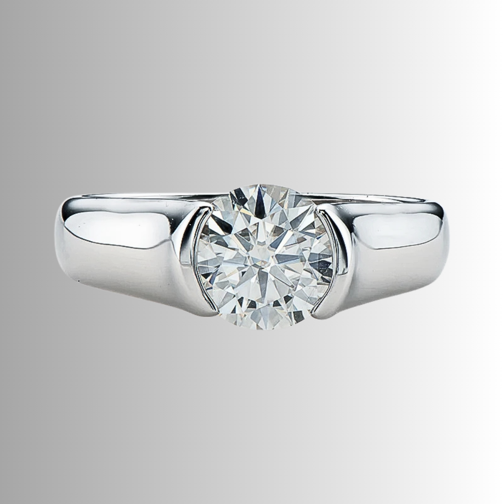 Solitario a Musone con Moissanite D Color VVS1 da ct 2,00