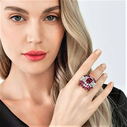 Fascione con Rubini Coltivati e Diamanti Lab Grown