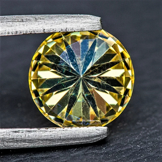 Moissanite Giallo Intenso Taglio Brillante Certificata