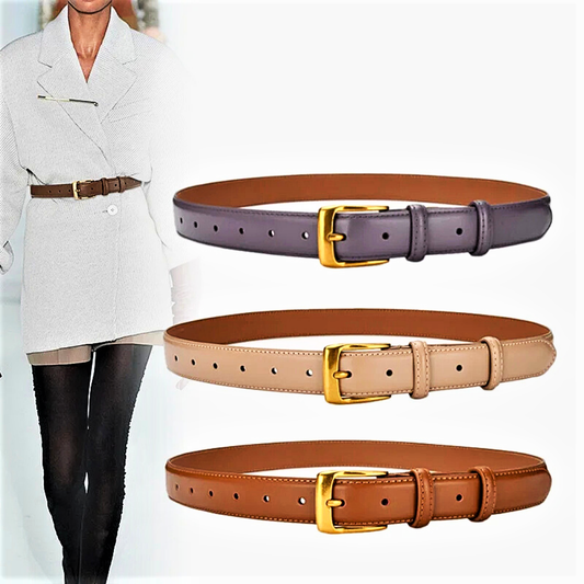 Cintura in Pelle di Vitellino a doppio Strato