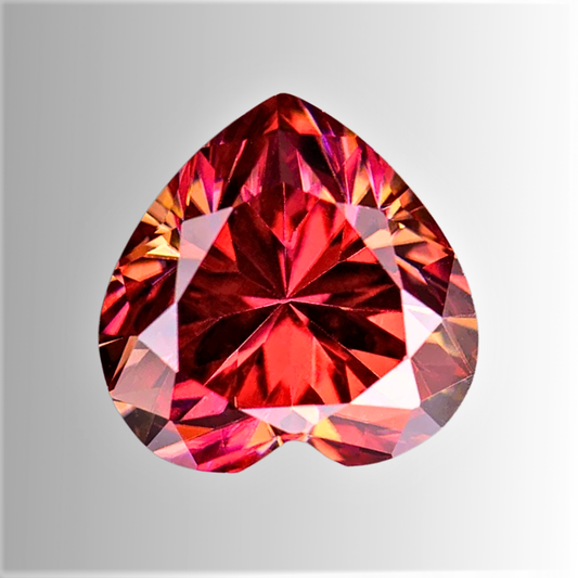 Moissanite Color Zaffiro Sunset Taglio Cuore Certificata