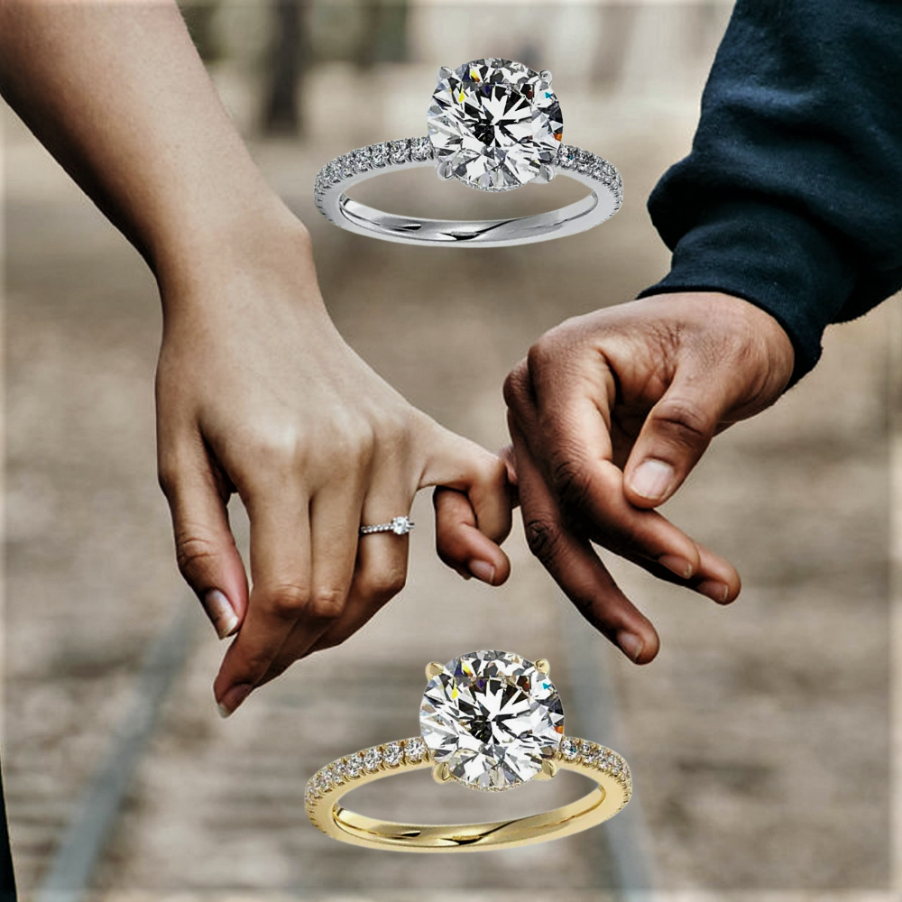 Solitario GlamLuxe con Moissanite 2 Carati: Eleganza Pura in Stile Minimal
