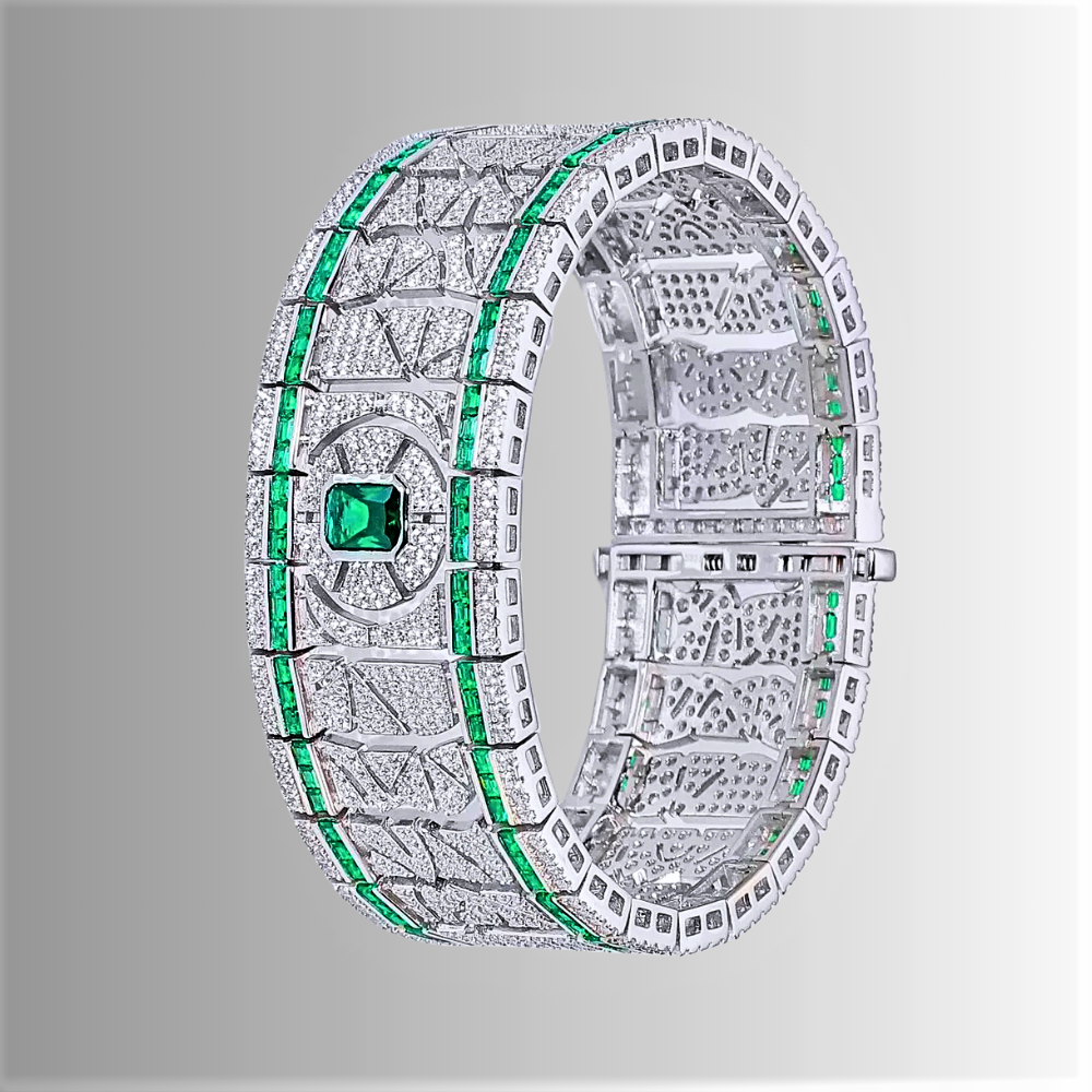 Bracciale con Smeraldi Colombiani e Brillanti Coltivati