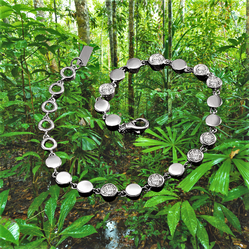 Bracciale Fantasia a Tondini con Ct 3,20 di Moissanite D Color