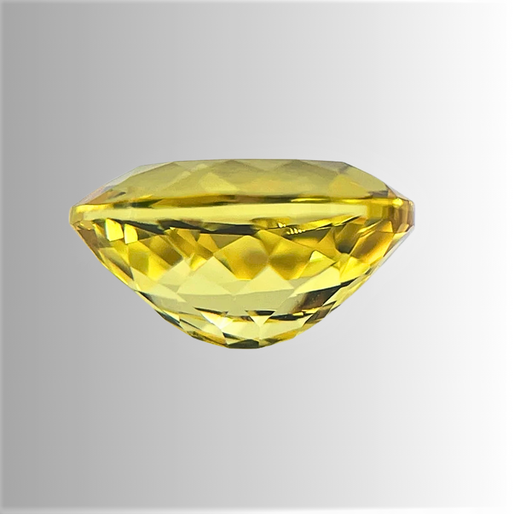 Zaffiro Giallo Lab Grown Taglio Ovale Certificato