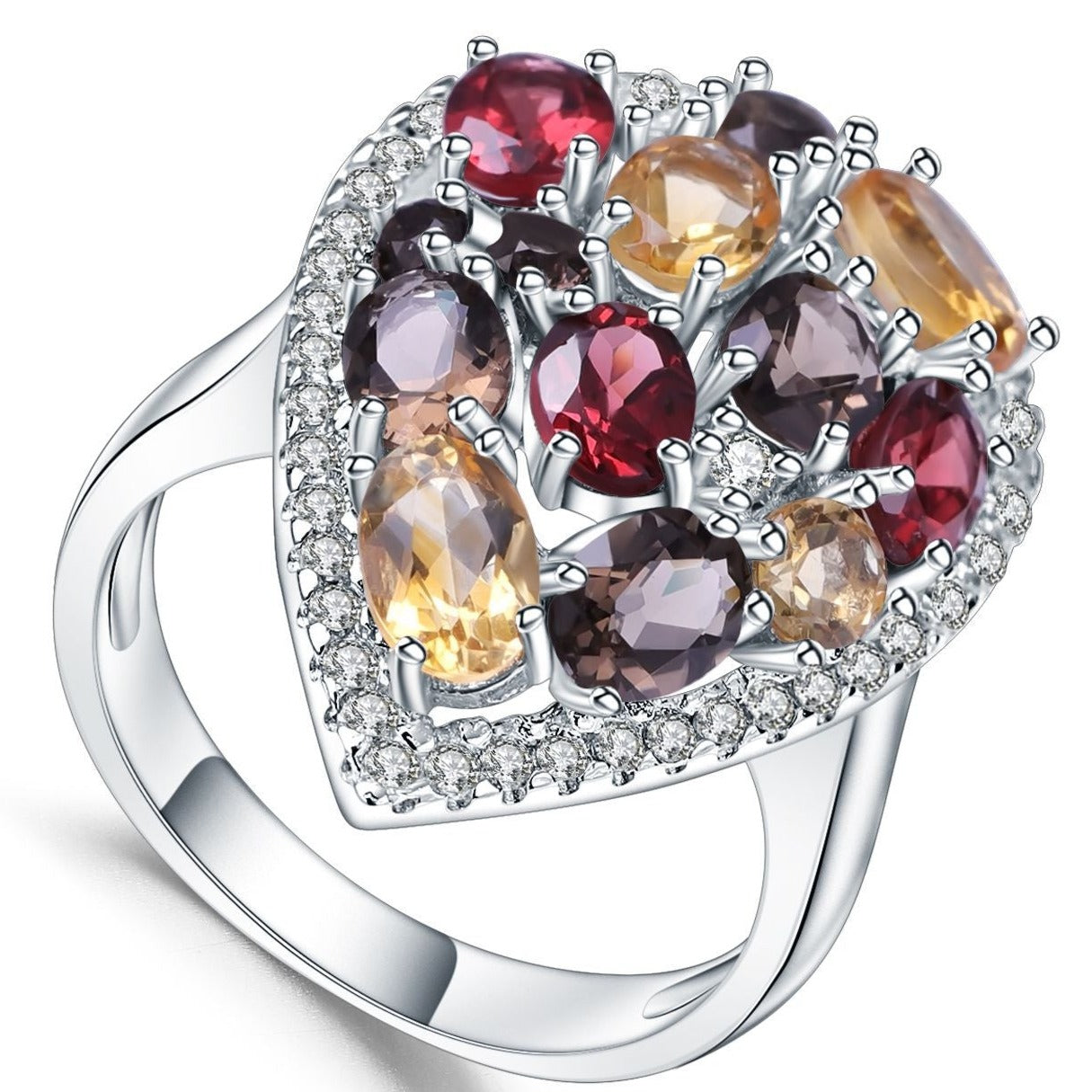 Anillo "Puzzle" con Piedras Semipreciosas Naturales