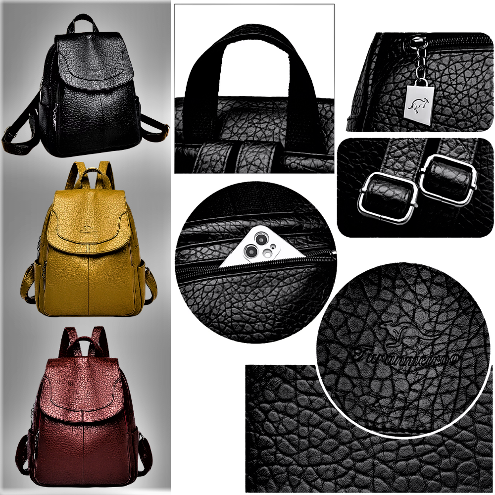 Mochila de piel de becerro martillada: lujo, refinamiento y artesanía