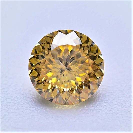 Moissanite Giallo Dorato Taglio Brillante con 100 faccette Certificata