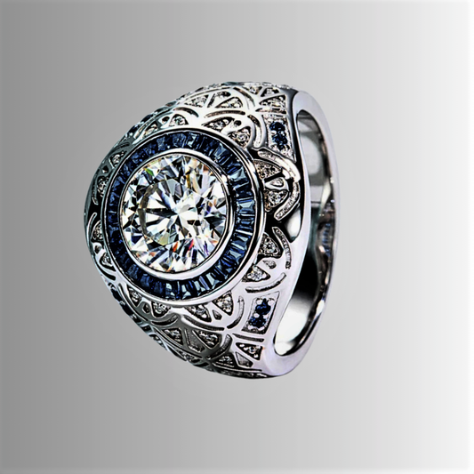 Fascia con Moissanite da ct 3,00 con taglio Carrè e Brillante