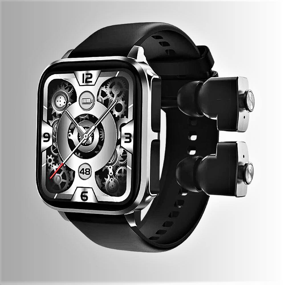 2 in 1 Smartwatch with Built-in TWS Earphones and Sports Features