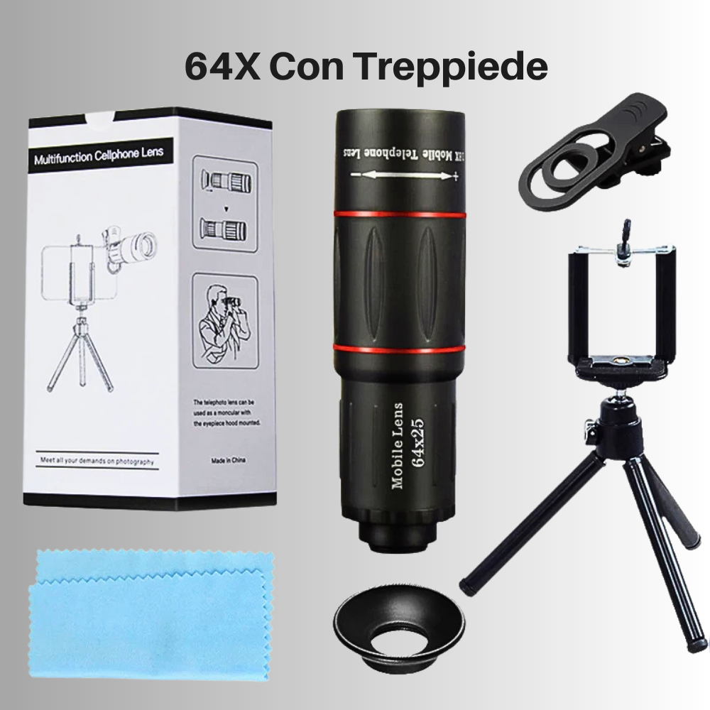 Teleobiettivo Professionale per Smartphone con Zoom Ottico fino a 64X