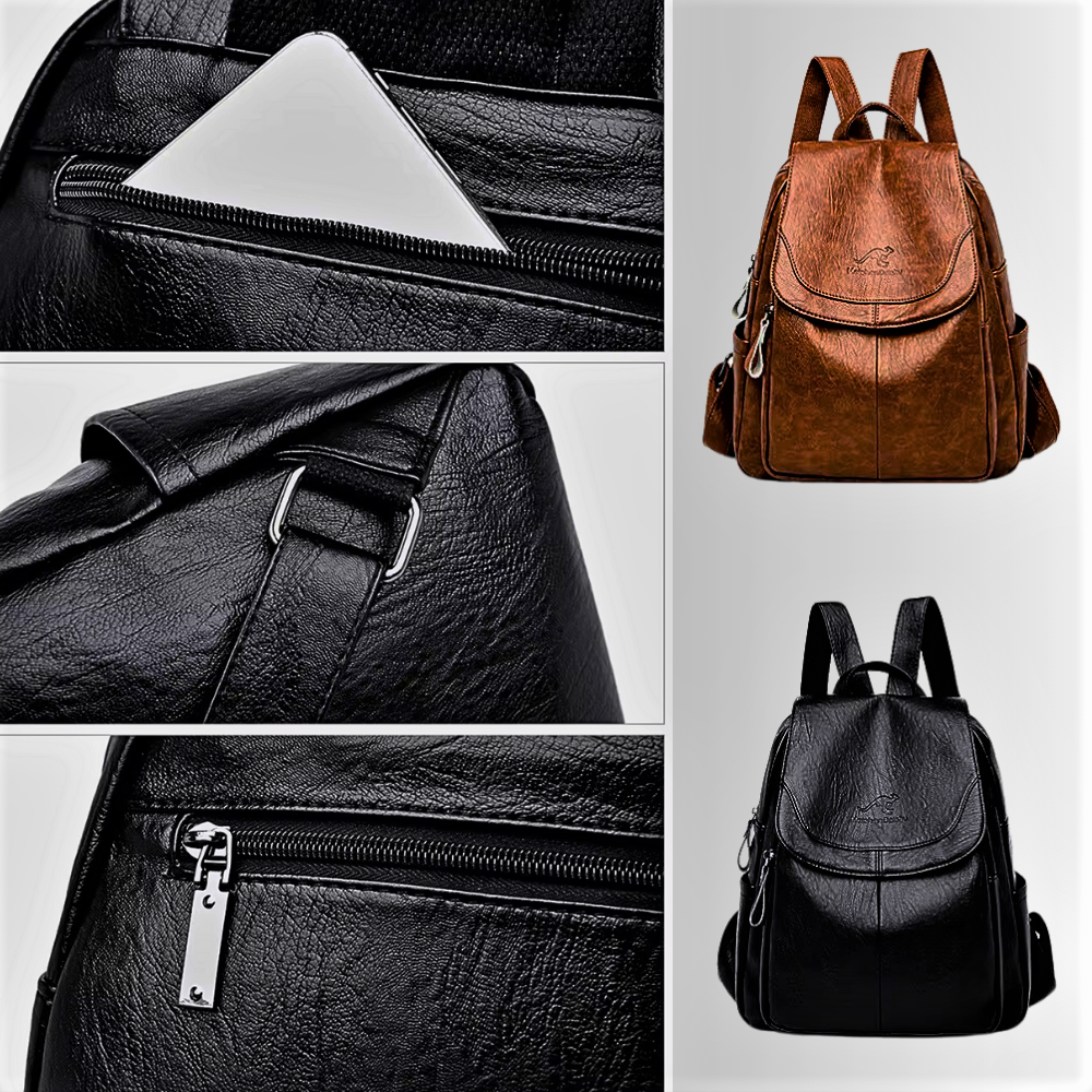 Mochila de piel de oveja grabada: clase y elegancia