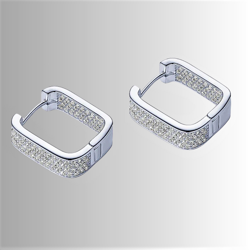 Orecchini "Riflesso Geometrico" con micro Moissaniti D Color VVS1