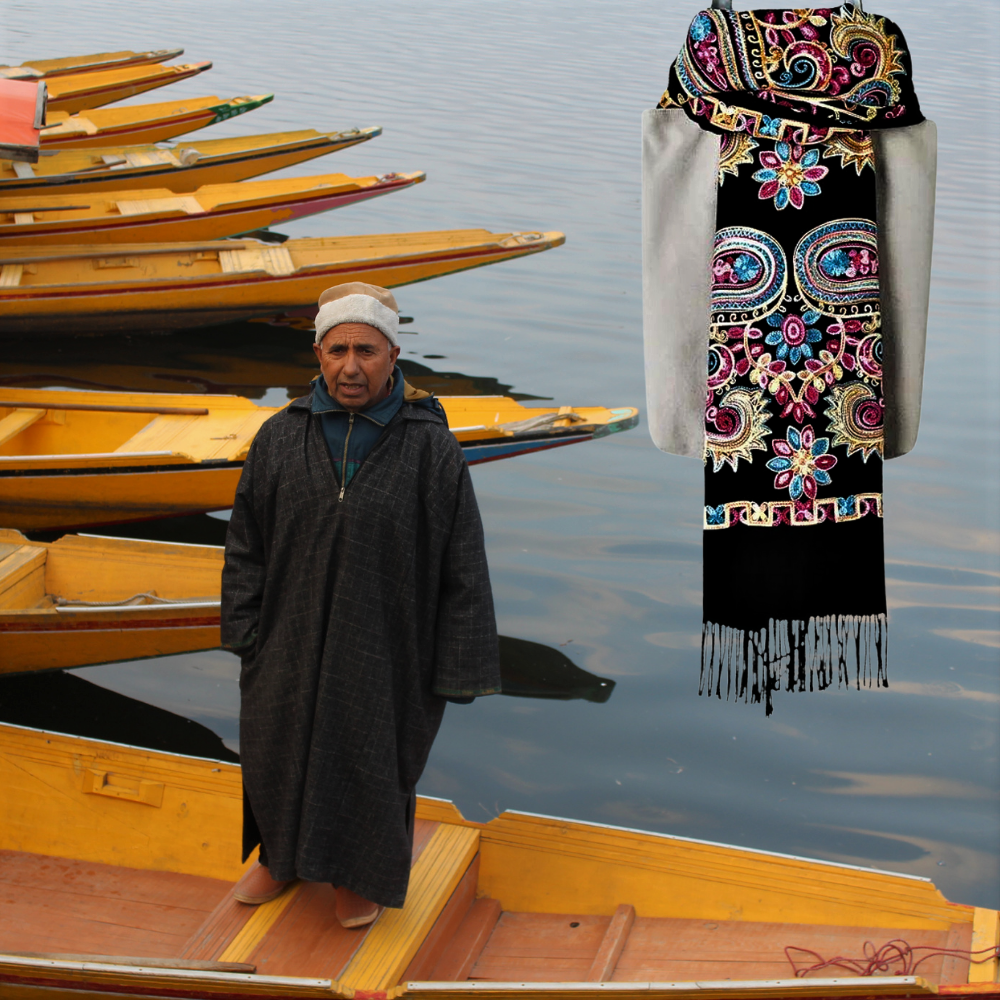 Pashmina Ricamata a Mano Eleganza dalla Tradizione Orientale