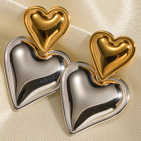 Orecchini Cuore Bicolore: Semplicità che Colpisce