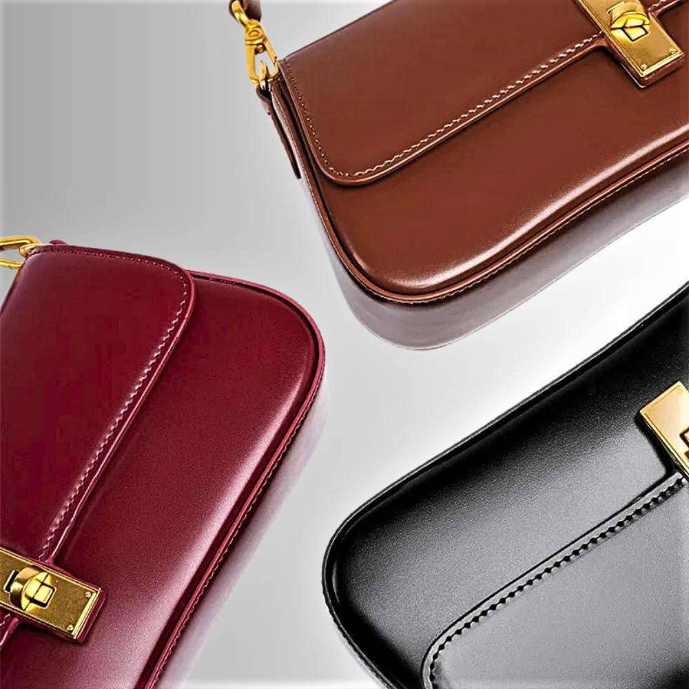 Borsa a Tracolla in Vera Pelle di Vitellino Lusso e Altissima Qualità