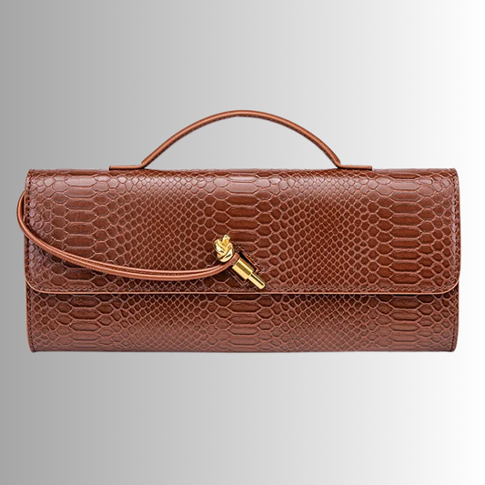Borsetta da Sera a Busta in Pelle Naturale con Lavorazione Coccodrillo o Pitone