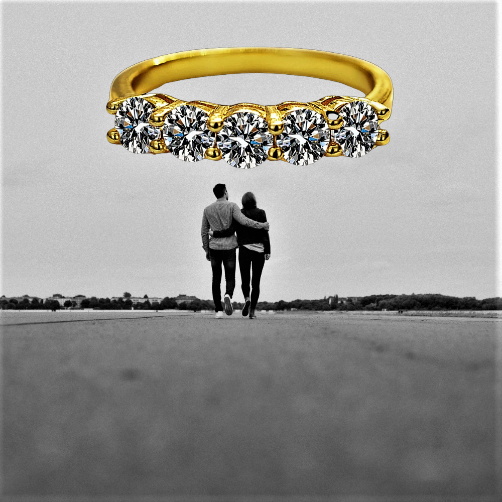 Anillo de bodas de 5 piedras: un clásico de elegancia y refinamiento