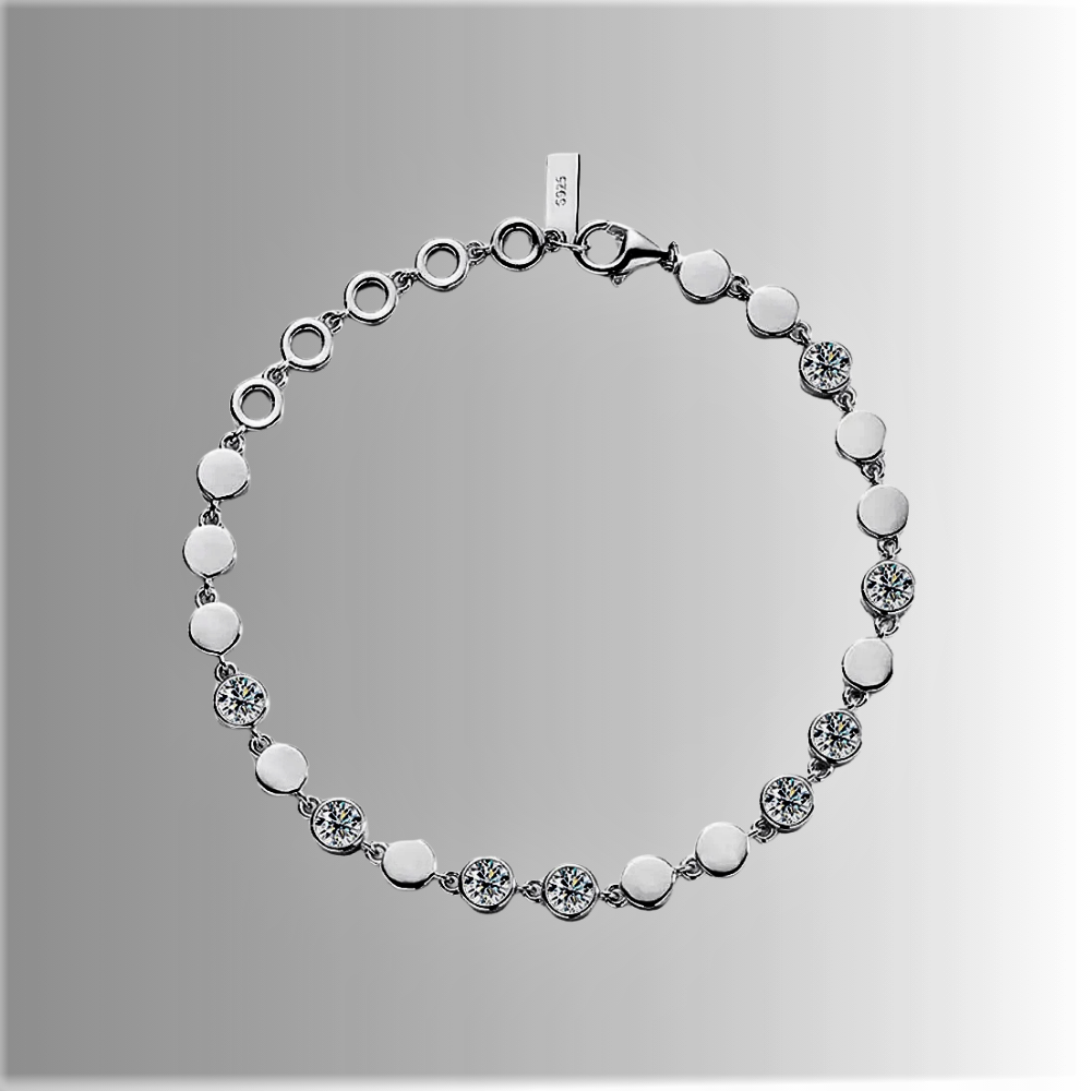 Bracciale Fantasia a Tondini con Ct 3,20 di Moissanite D Color