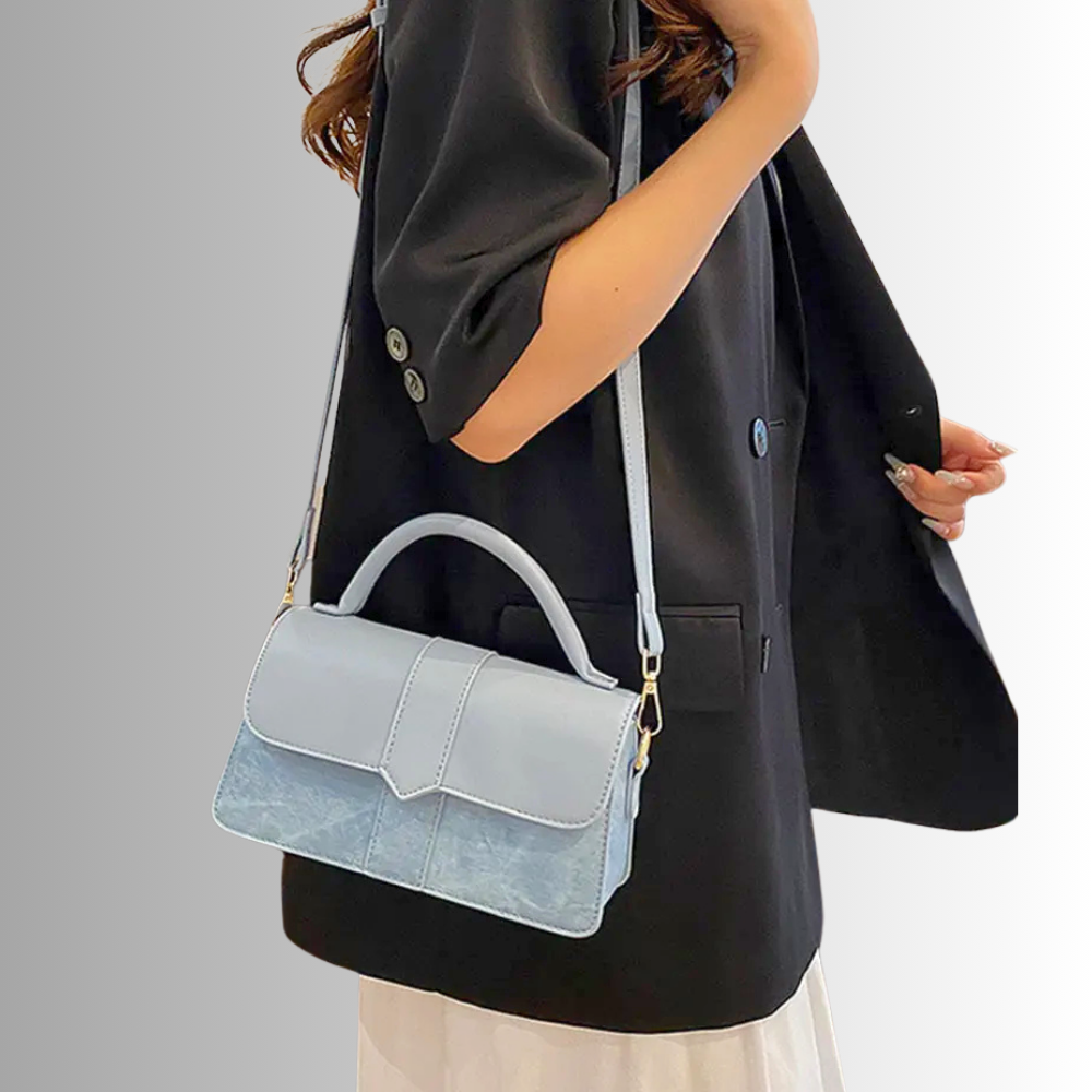 Mini Borsa a Due Tonalità in Similpelle