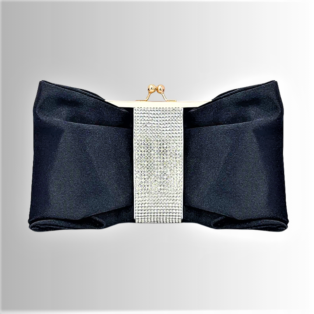 Clutch a Portafoglio in Seta e Strass