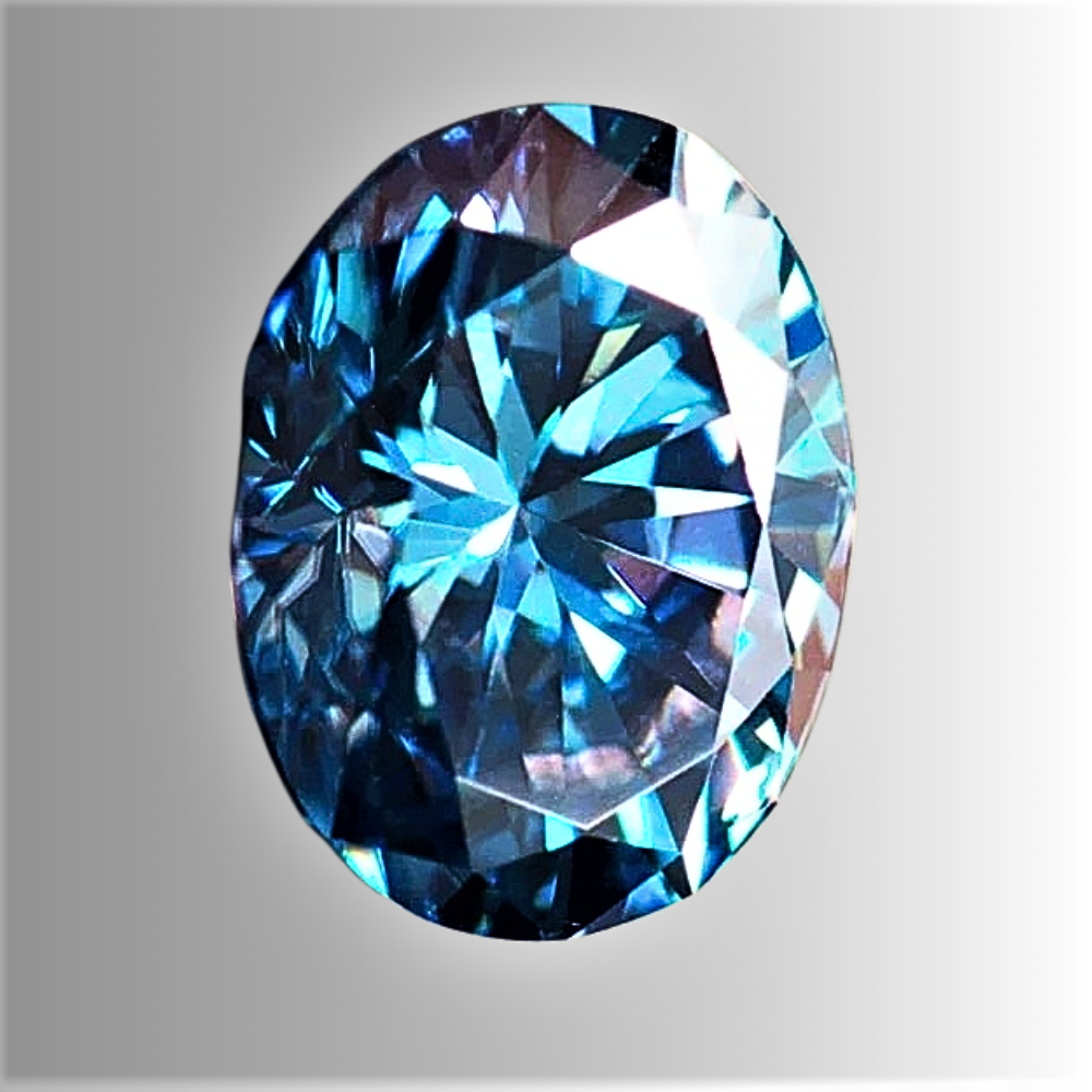 Moissanite Royal Blue Taglio Ovale Certificata