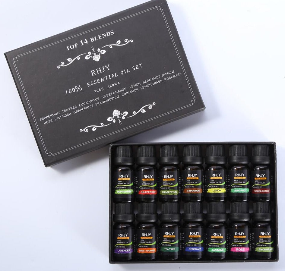 Set di Oli Essenziali 100% Bio per Aromaterapia e Massaggi: Un Arcobaleno di Fragranze per il Tuo Benessere