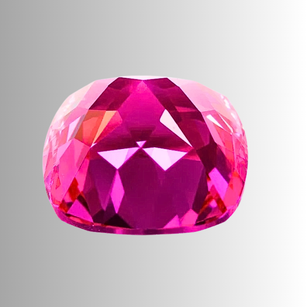 Zaffiro Rosa Intenso Lab Grown Taglio Cuscino Certificato