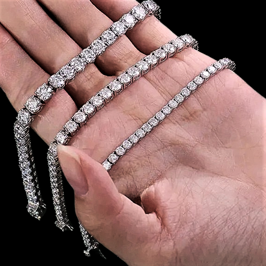 Bracciale e Collana Tennis con Moissaniti D Color Taglio Brillante da 3/4/5 mm
