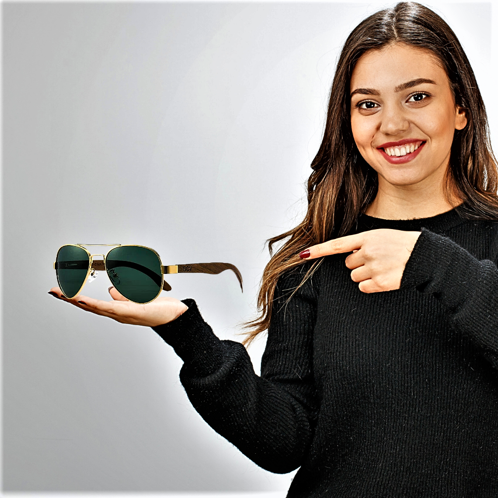 Gafas de sol de piloto de madera hechas a mano: homenaje a la naturaleza