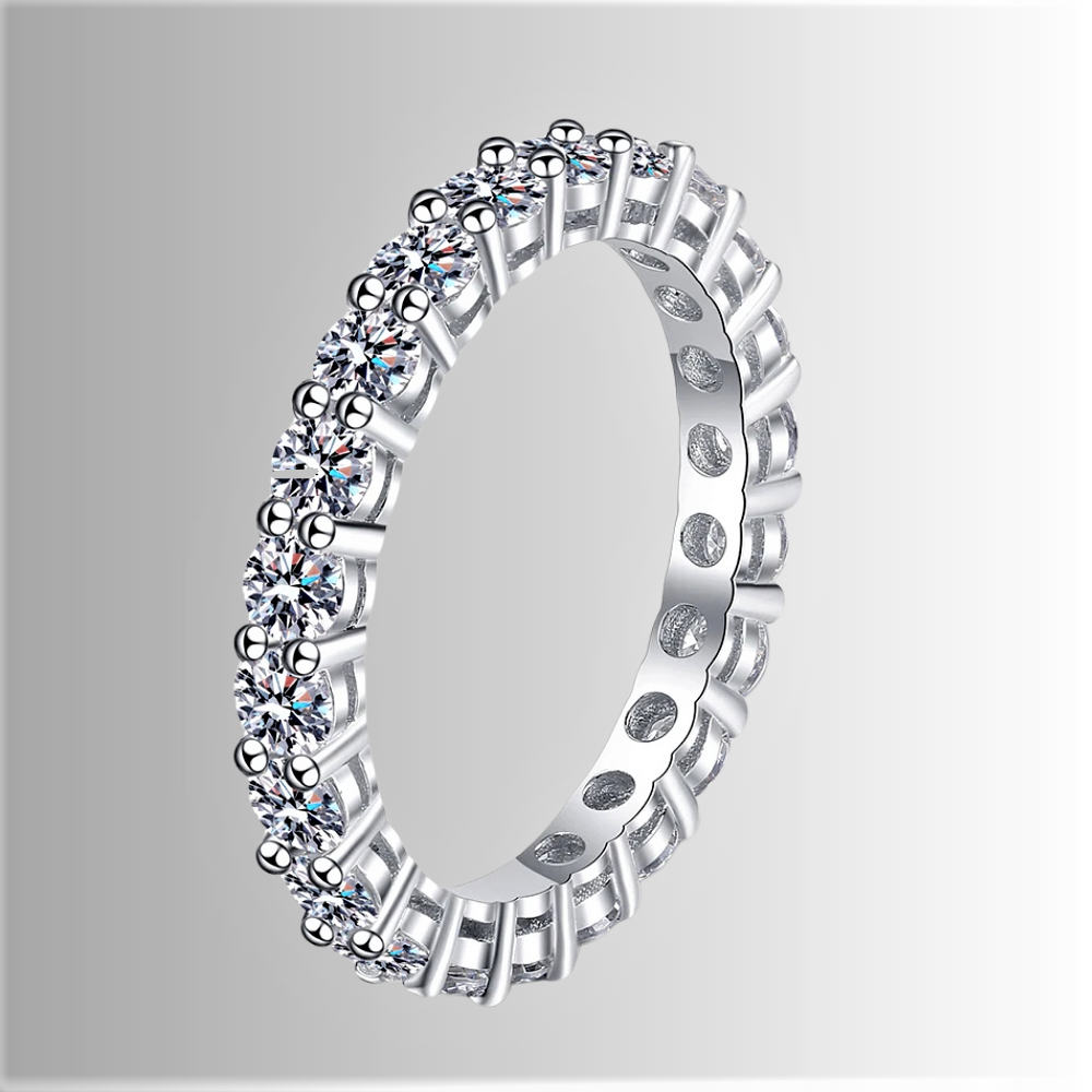 Fedine a due Punte con Moissanite D Color VVS1