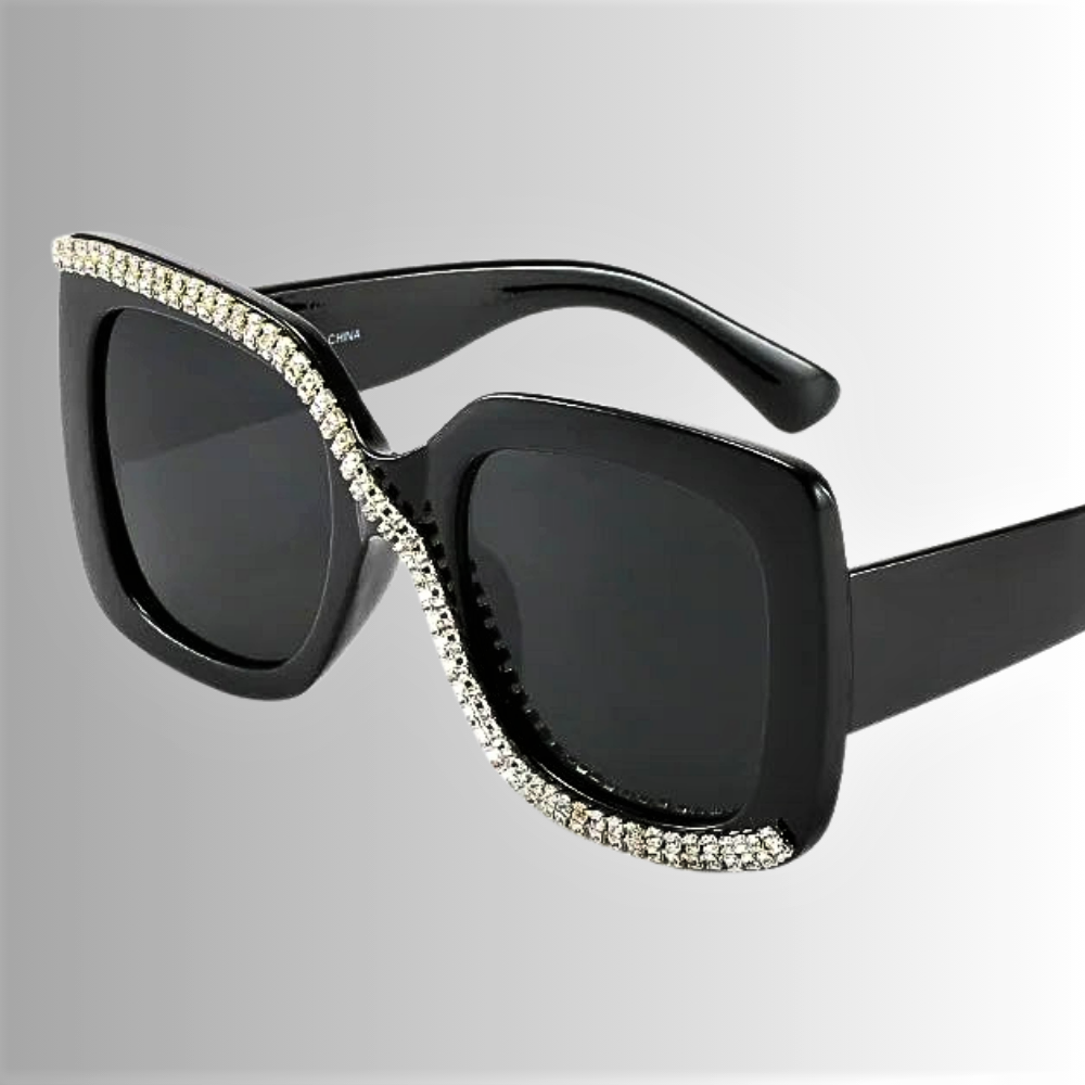 Gafas de sol cuadradas con diamantes de imitación para mujeres atrevidas