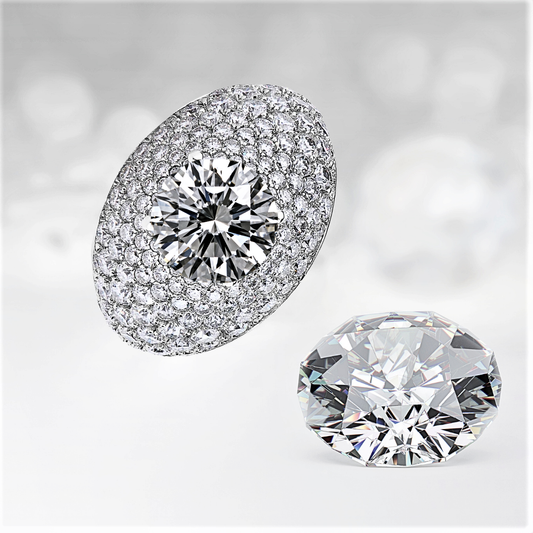 Fascione Bombato con Moissanite D Color VVS1 da ct 3,00