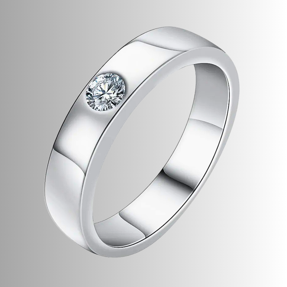 Parure di Solitario e Fedina in Moissanite D Color