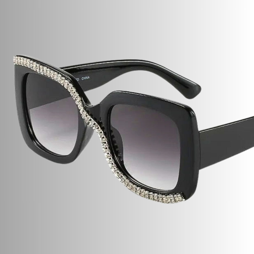Gafas de sol cuadradas con diamantes de imitación para mujeres atrevidas