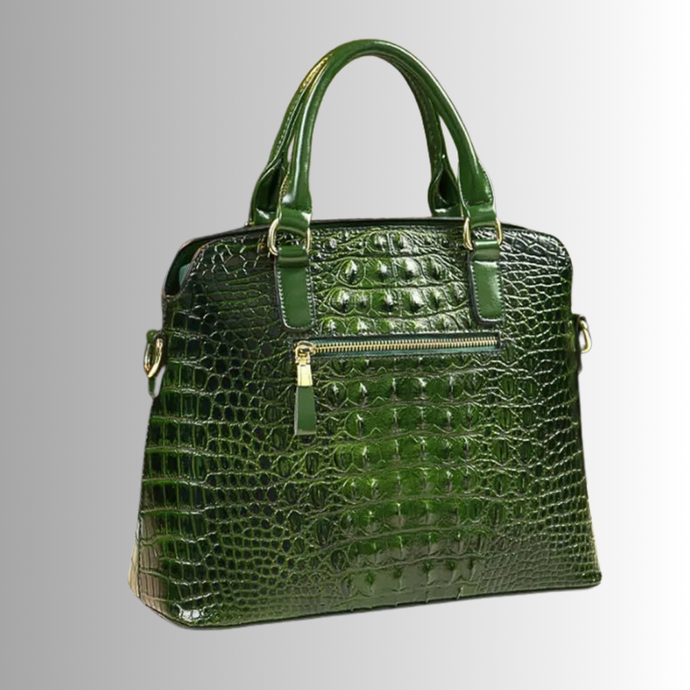 Borsa in Vera Pelle con Lavorazione Coccodrillo